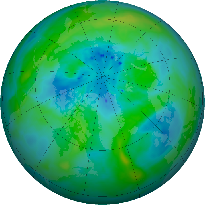 Arctic ozone map for 22 September 2013